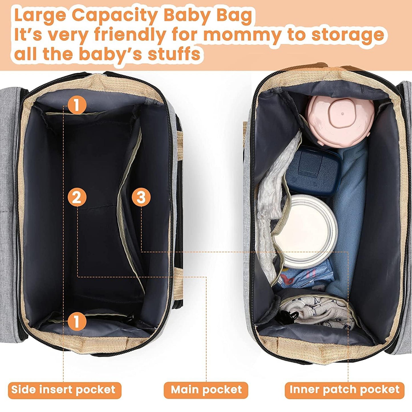 BabyNappy™ Sacs à langer Portatif. Berceau de voyage. - myshopbaby-mom.com