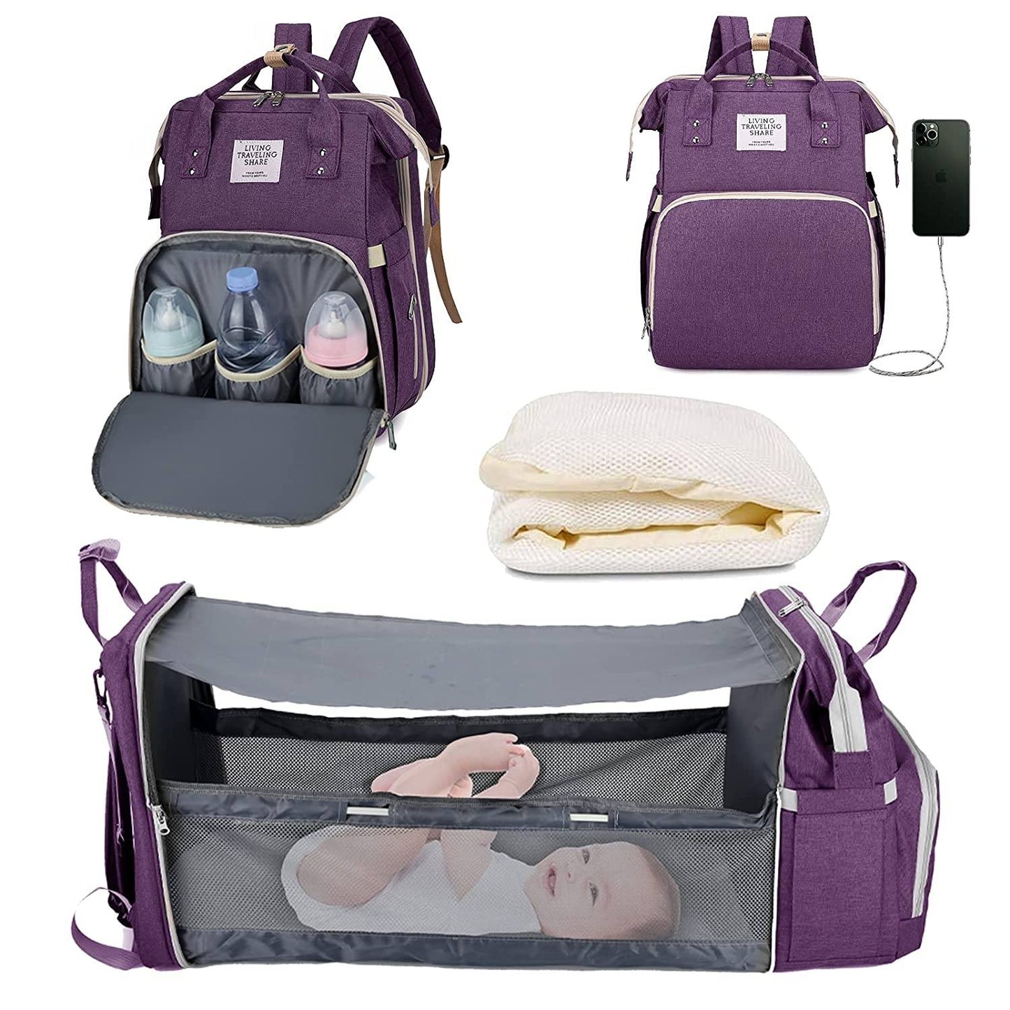 BabyNappy™ Sacs à langer Portatif. Berceau de voyage. - myshopbaby-mom.com