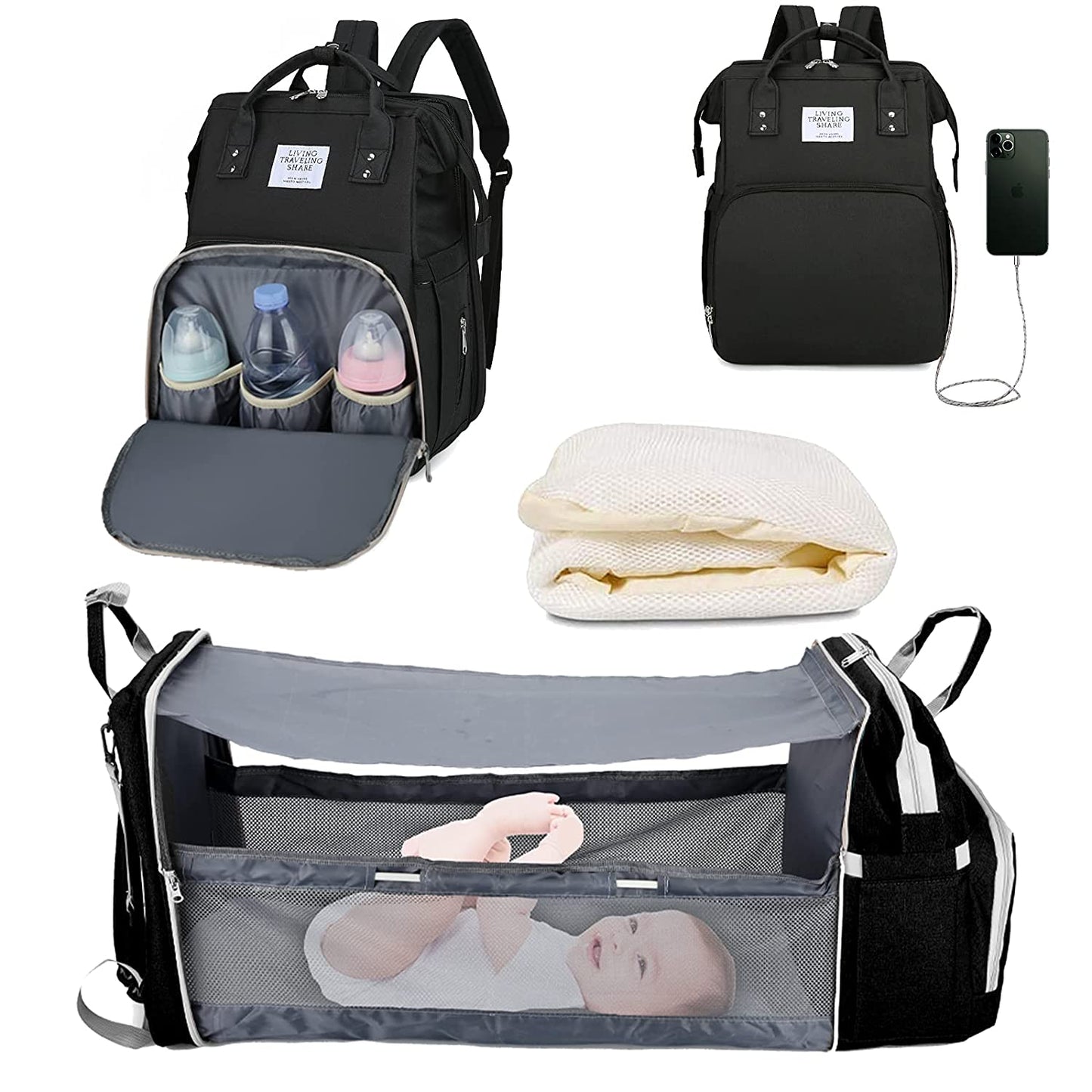 BabyNappy™ Sacs à langer Portatif. Berceau de voyage. - myshopbaby-mom.com