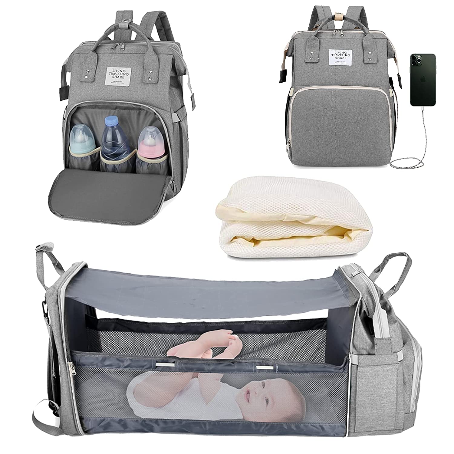 BabyNappy™ Sacs à langer Portatif. Berceau de voyage. - myshopbaby-mom.com